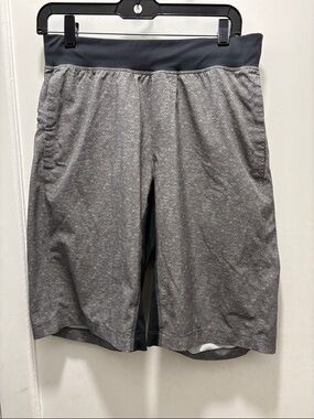 lululemon athletica Men's Gray Athletic Shorts with Black Waistband